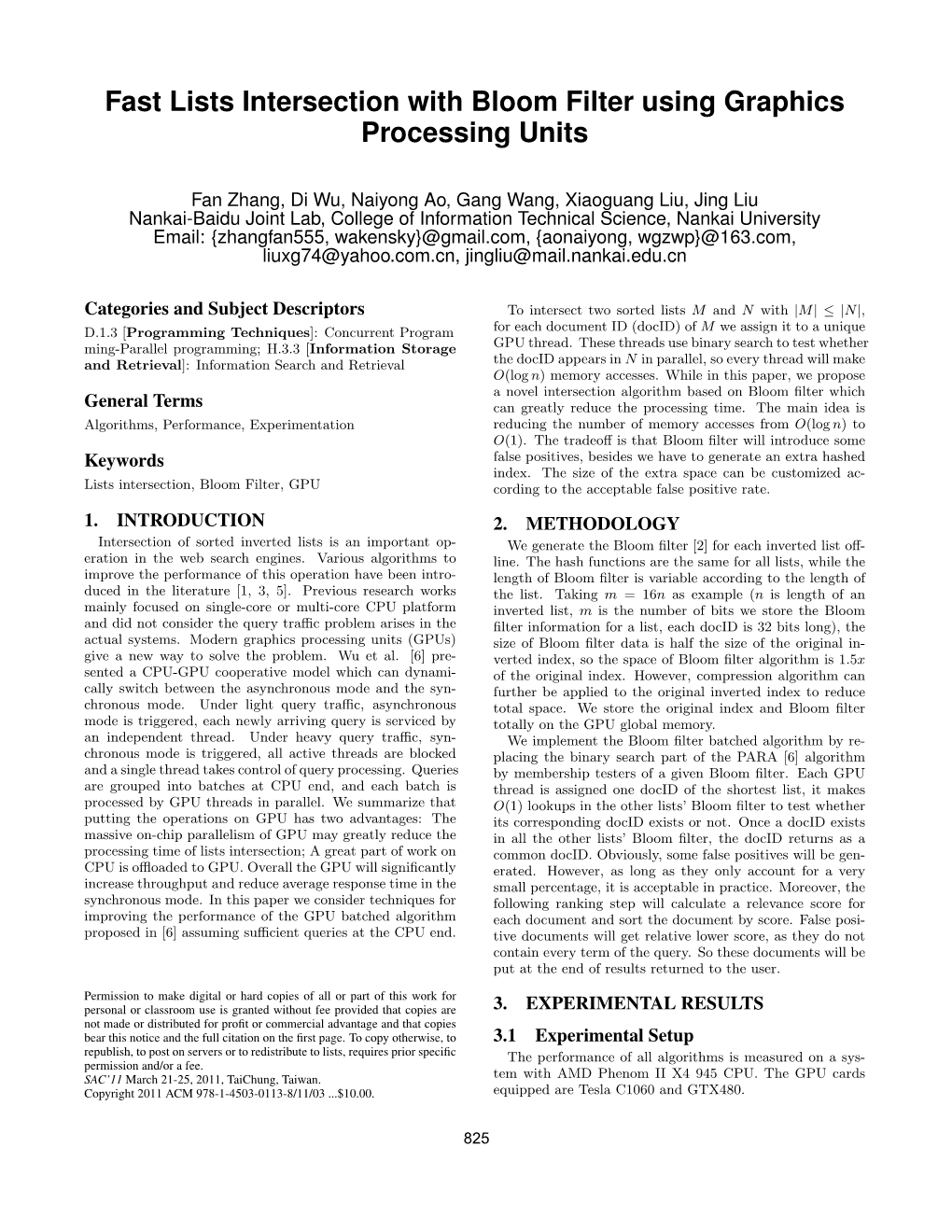 Fast Lists Intersection with Bloom Filter Using Graphics Processing Units