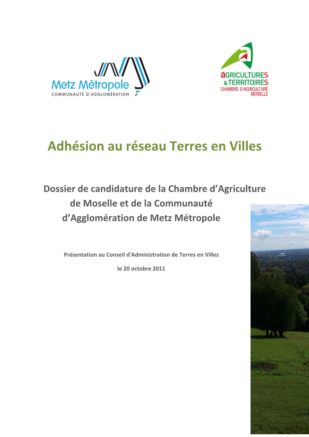 Adhésion Au Réseau Terres En Villes Dossier De Candidature De La