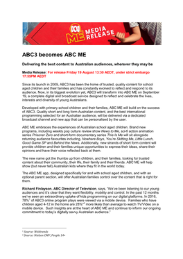 ABC3 Becomes ABC ME