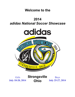 Welcome to the 2014 Adidas National Soccer Showcase Ohio
