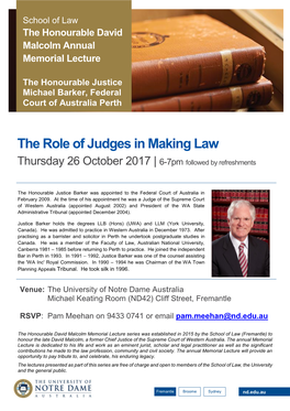 The Role of Judges in Making Law