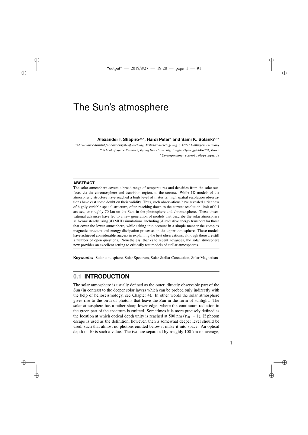 The Sun's Atmosphere