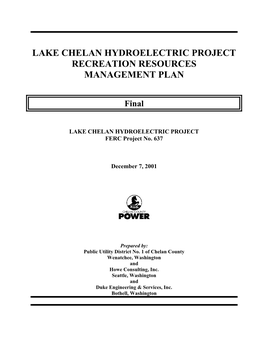 Lake Chelan Recreation Plan (1977)