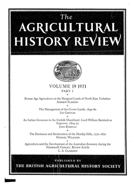 Agricultural History Review Volume 19