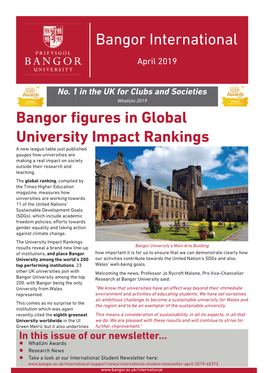 Bangor International Bangor Figures in Global University Impact Rankings