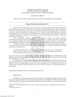 Proposed Thirteenth Amendments (1861)1