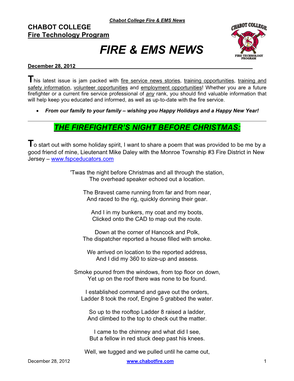 Fire & Ems News