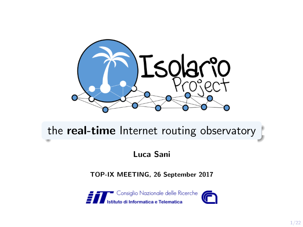 The Real-Time Internet Routing Observatory