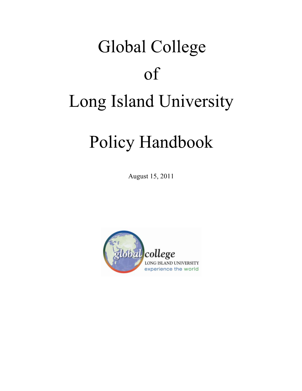 Global College of Long Island University Policy Handbook
