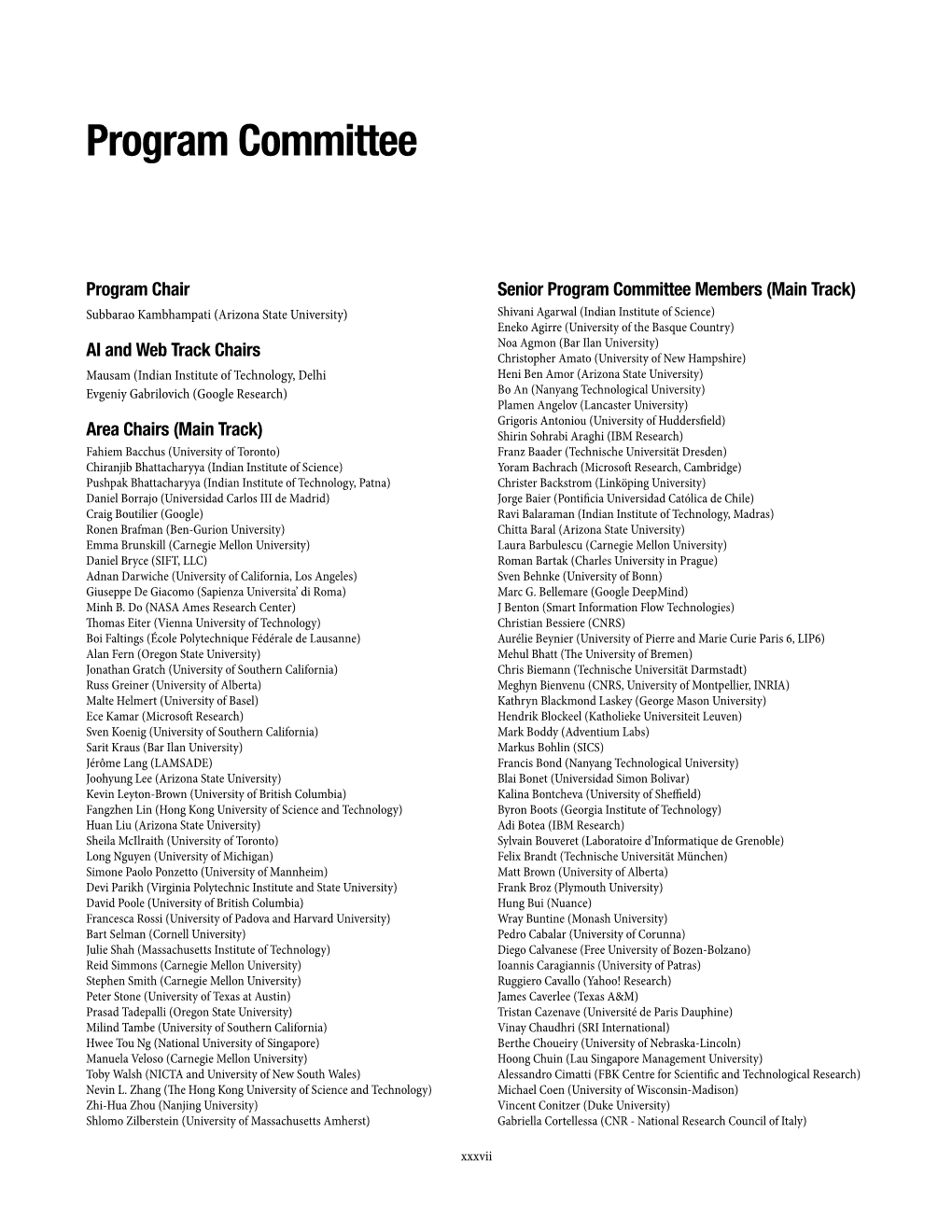 Program Committee