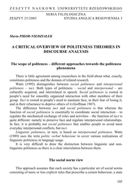 A Critical Overview of Politeness Theories in Discourse Analysis