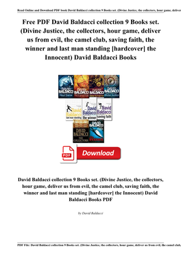 [PDF] David Baldacci Collection 9 Books Set. (Divine
