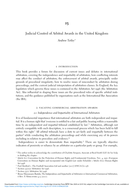 Judicial Control of Arbitral Awards in the United Kingdom