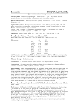 Beudantite Pbfe3 (Aso4)(SO4)(OH)6 C 2001-2005 Mineral Data Publishing, Version 1