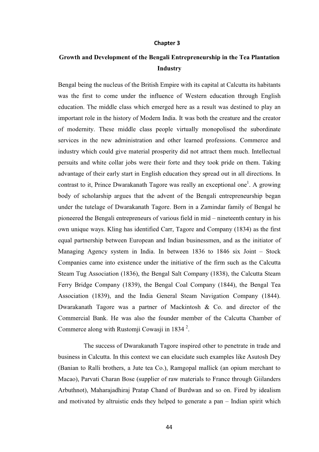 Chapter 3 Growth and Development of the Bengali Entrepreneurship In