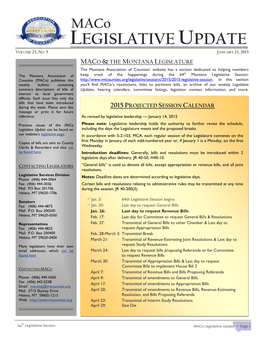 Maco Legislative Update | Volume 23, No. 5