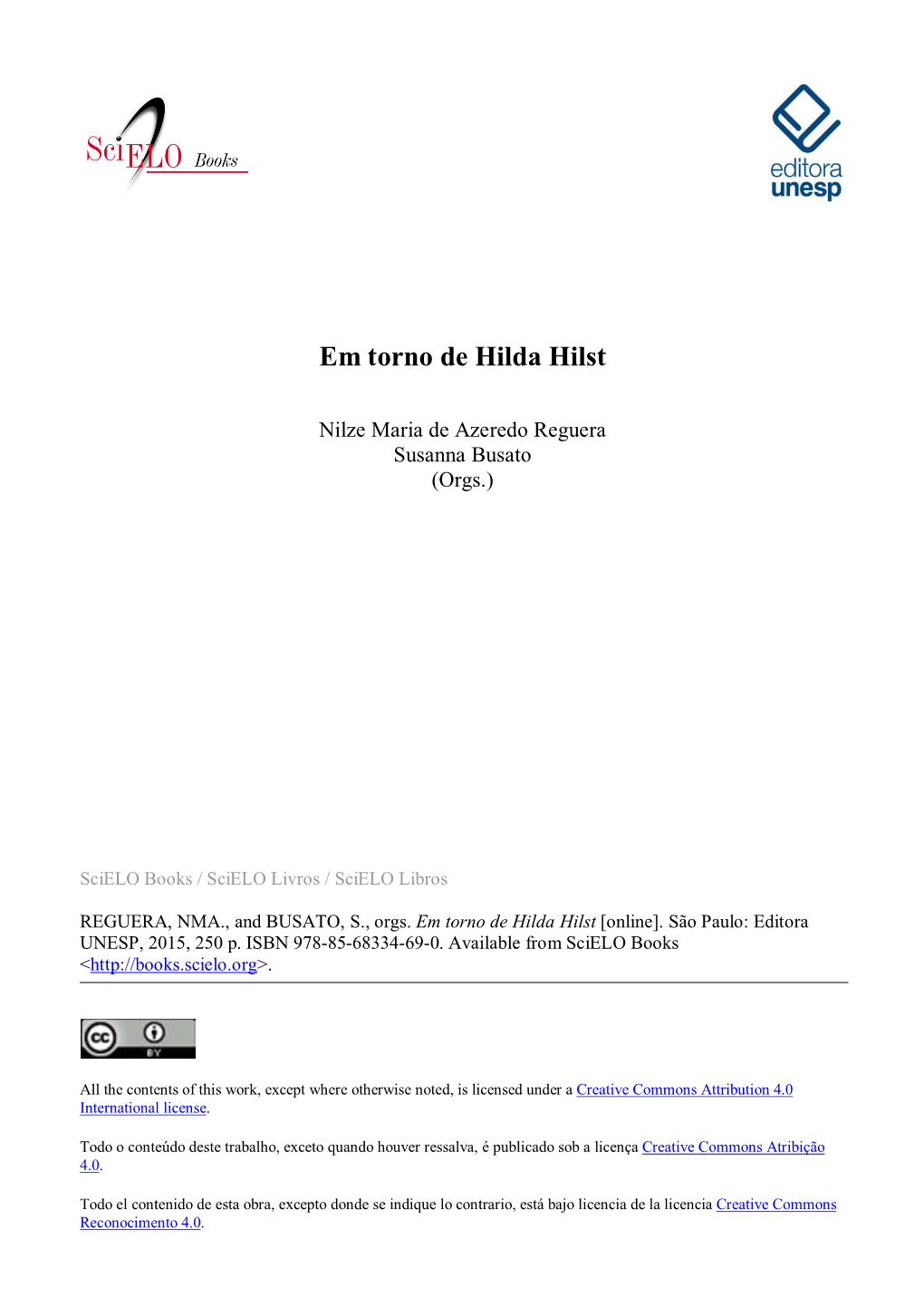 Em Torno De Hilda Hilst