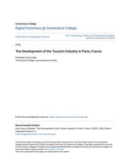 The Development of the Tourism Industry in Paris, France