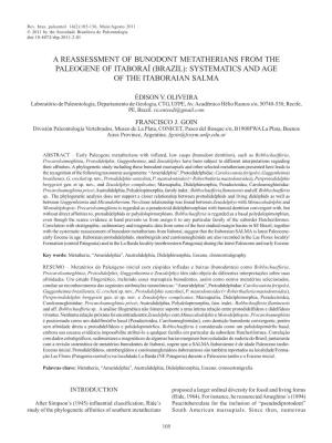 (Brazil): Systematics and Age of the Itaboraian Salma