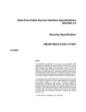 DOCSIS 3.0 Security Specification
