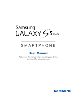 Samsung Galaxy S5 Mini G800A User Manual