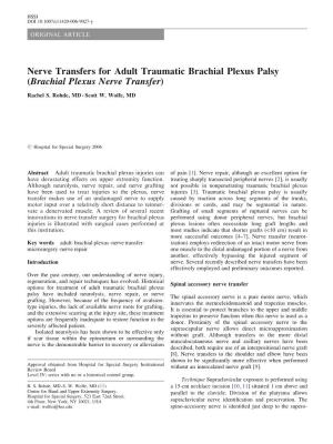 Brachial Plexus Nerve Transfer)