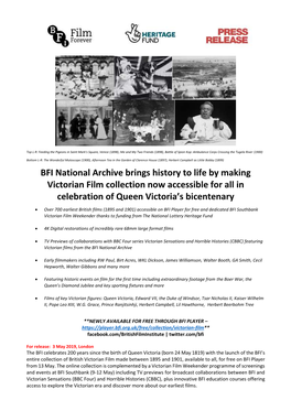 BFI National Archive Brings History to Life by Making Victorian Film Collection Now Accessible for All in Celebration of Queen Victoria’S Bicentenary