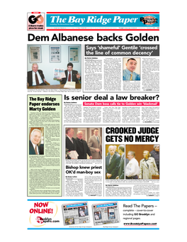 Dem Albanese Backs Golden Says ‘Shameful’ Gentile ‘Crossed the Line of Common Decency’