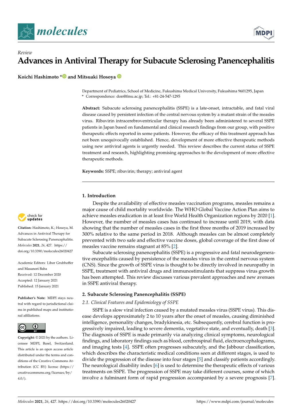 Advances in Antiviral Therapy for Subacute Sclerosing Panencephalitis