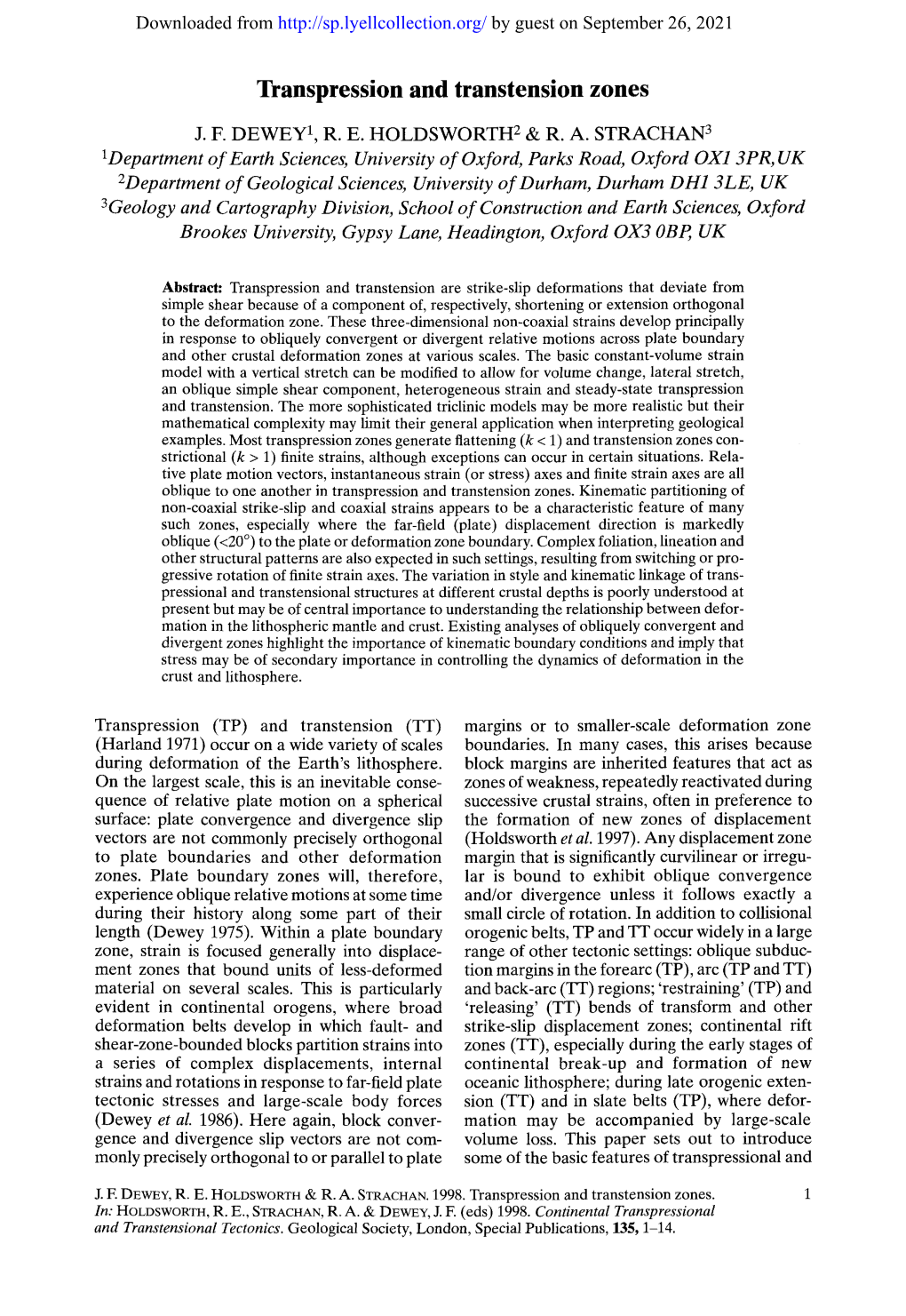 Transpression and Transtension Zones