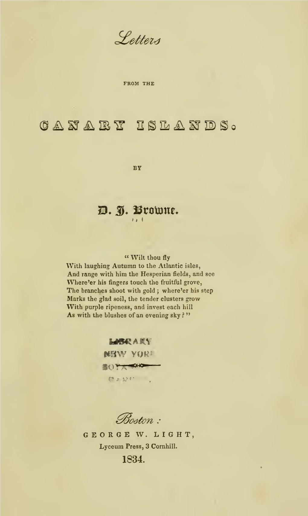 Letters from the Canary Islands