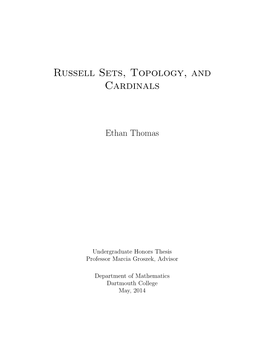 Russell Sets, Topology, and Cardinals