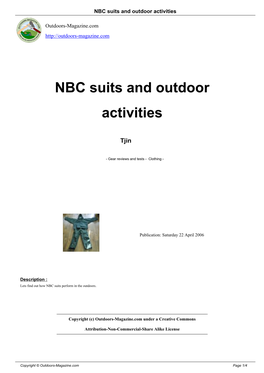 NBC Suits and Outdoor Activities