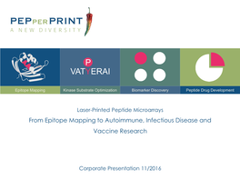 From Epitope Mapping to Autoimmune, Infectious Disease and Vaccine Research