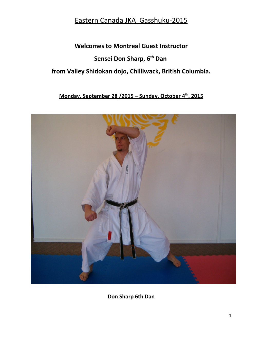 Welcomes to Montreal Guest Instructor