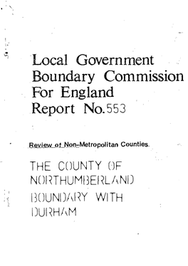 The County of Northumberland Oundary Wit Durham Local Govehnmbit