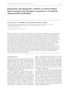 Interspecific and Intraspecific Variation of Ectomycorrhizal Fungi Associated with Eucalyptus Ecosystems As Revealed by Ribosoma