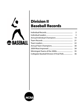 Division II Baseball Records