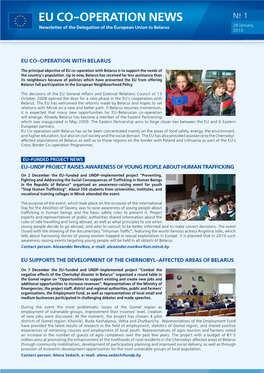 EU Co-Operation News № 1 28 January, Newsletter of the Delegation of the European Union to Belarus 2010