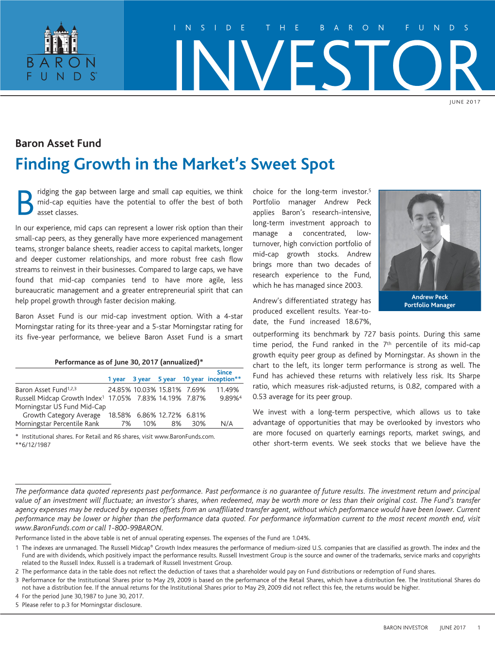 2Q17 Baron Investor: Finding Growth in the Market's Sweet Spot