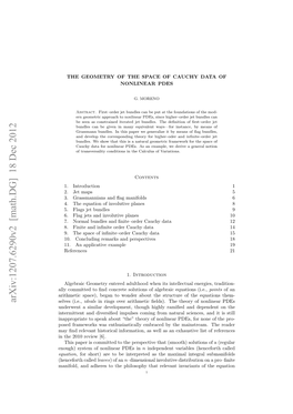 The Geometry of the Space of Cauchy Data of Nonlinear Pdes