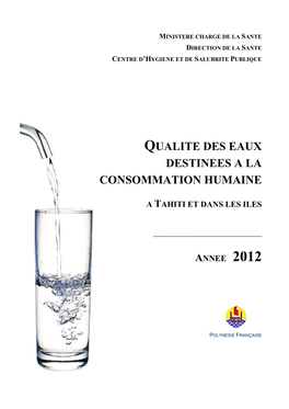 Qualite Des Eaux Destinees a La Consommation Humaine