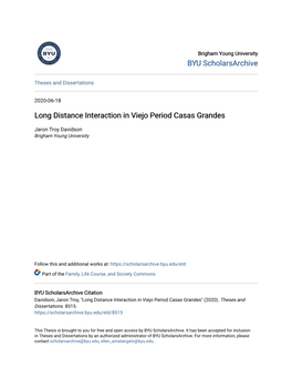 Long Distance Interaction in Viejo Period Casas Grandes