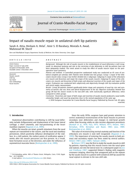 Impact of Nasalis Muscle Repair in Unilateral Cleft Lip Patients