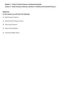 Earth Pressure Theories [ Section 7.1 Rankine and Coulomb Theory ]