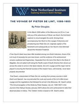 The Voyage of Pieter De Lint, 1598- 1603