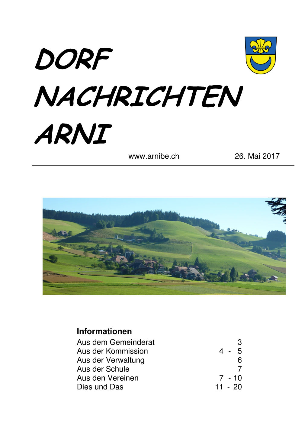 Dorf Nachrichten Arni