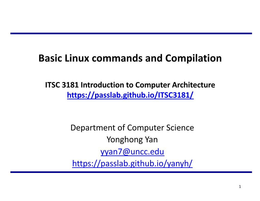 Basic Linux Commands and Compilation