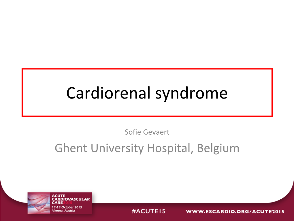 Cardiorenal Syndrome