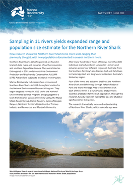 Sampling in 11 Rivers Yields Expanded Range and Population Size Estimate